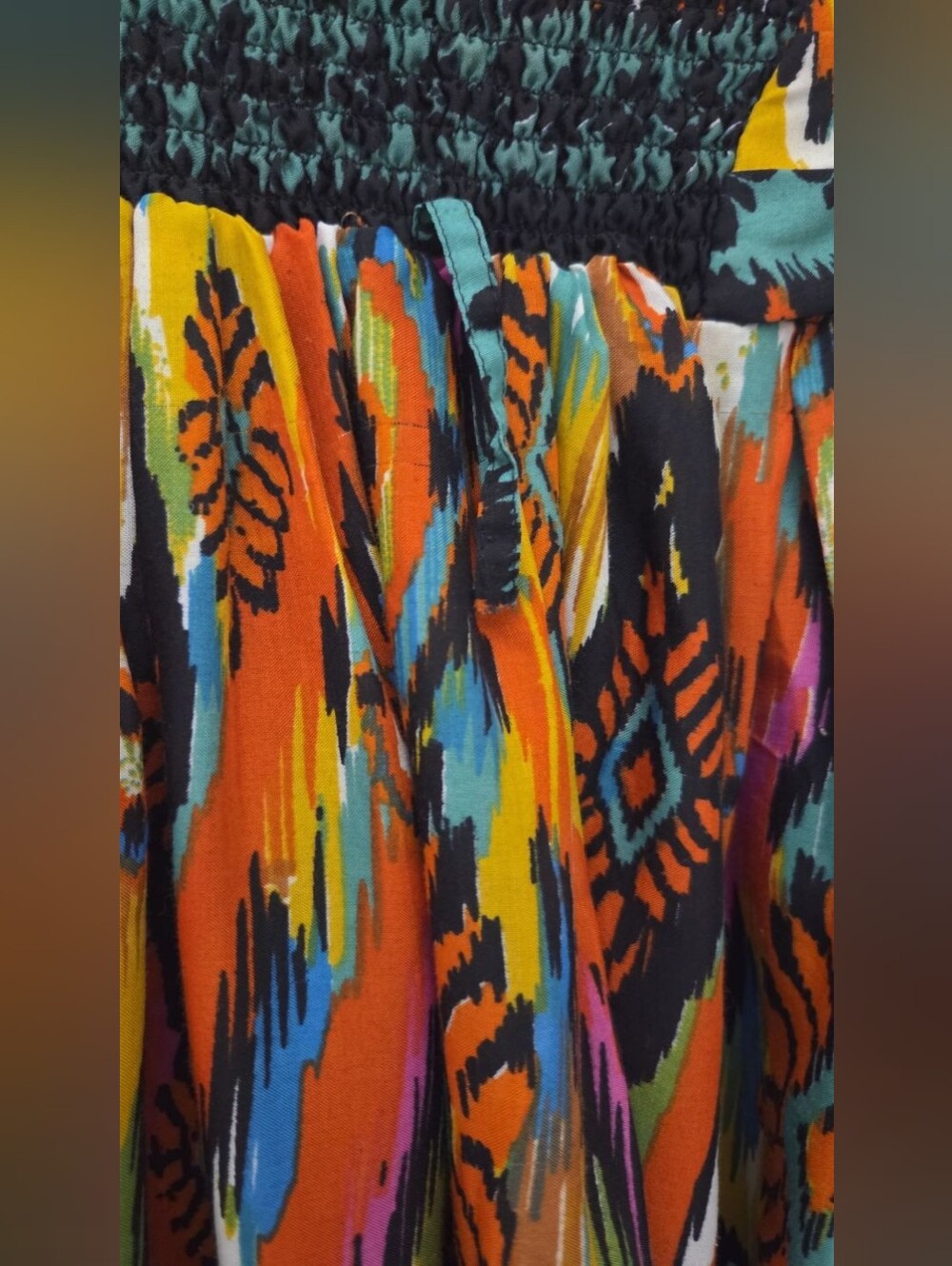 Women's Multicolor Printed Elastic Waist Skirt